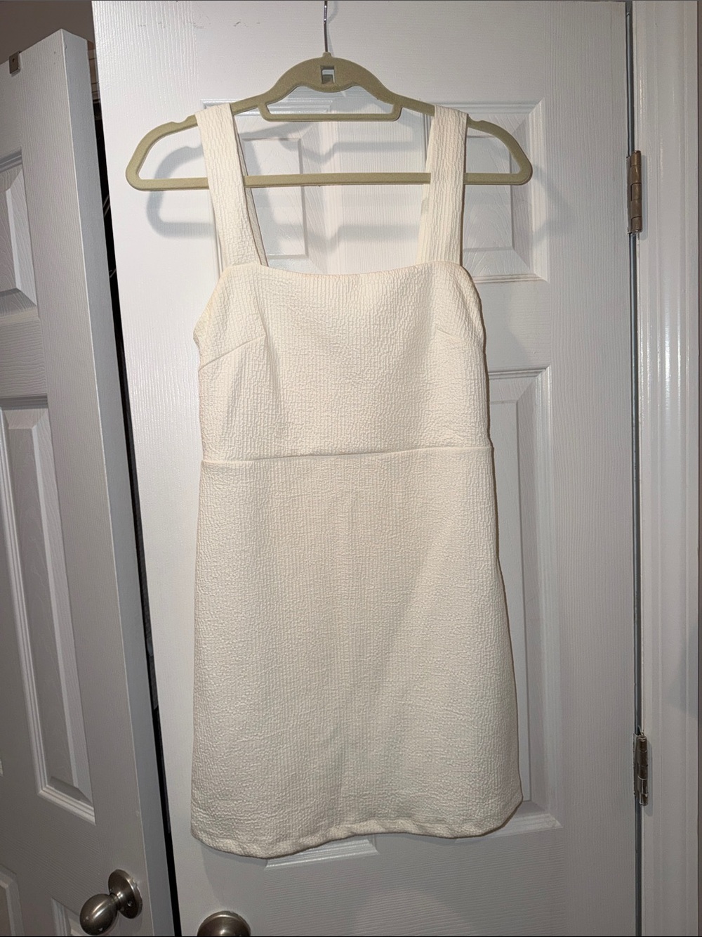 Urban Outfitters Cream Square-Neck Mini Dress